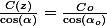 \frac{C(z)}{\cos\left(\alpha\right)}=\frac{Co}{\cos\left(\alpha_{o}\right)}